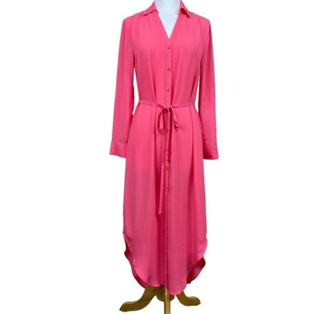 Cupcakes & Cashmere Maxi Long Sleeve Dress Size Small Pink